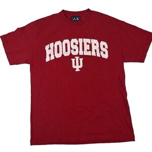 Vintage AS Sports IU Indiana Hoosiers Tee Red Adult Large Y2K‎ 90s Distressed